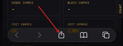 Safari's bar with the Share button
