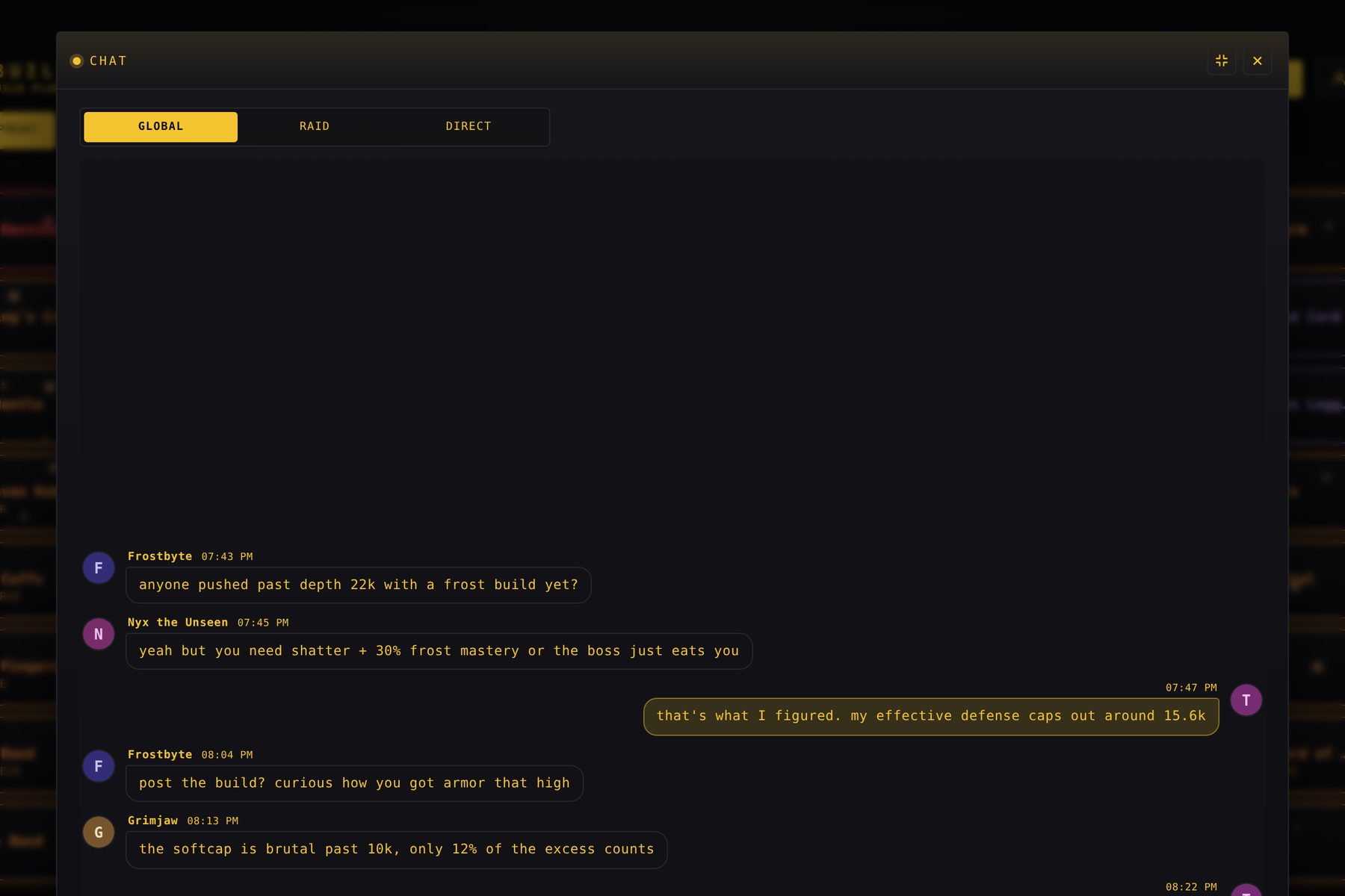 Chat in fullscreen with the direct messages layout